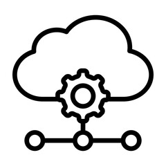 Cloud Orchestration Vetor Line Icon Design