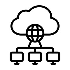 Cloud Infrastructure Vetor Line Icon Design