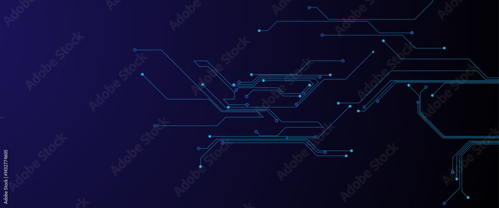 Poster Vectors Abstract connecting lines and dots. Social networking, network connection and global communication technology background