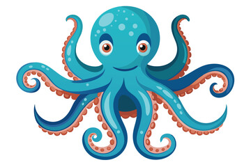 Octopus illustration on White Background