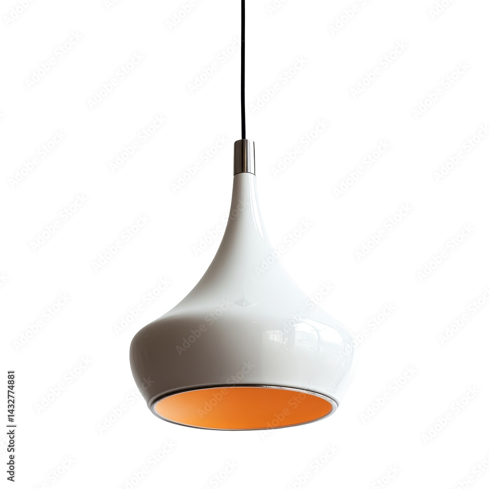 Poster modern transparent hanging lamp illuminating a stylish space against a minimalist transparent backgr