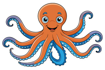 Octopus illustration on White Background