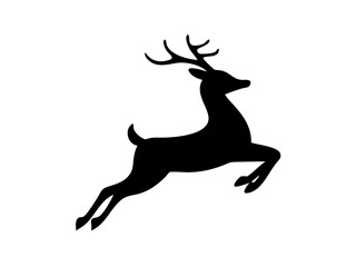 Jumping Reindeer Silhouette Graphic