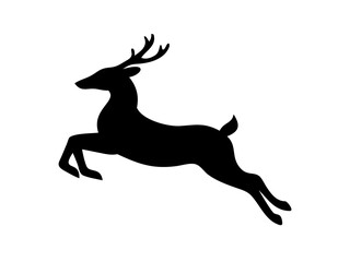 Jumping Reindeer Silhouette Graphic