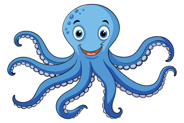 Octopus illustration on White Background