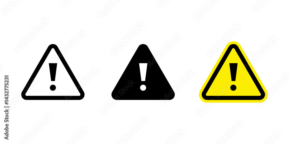 Aufkleber warning triangle icon. warning line icon. warning sign with exclamation mark. alert warn in triangle