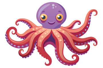 Octopus illustration on White Background