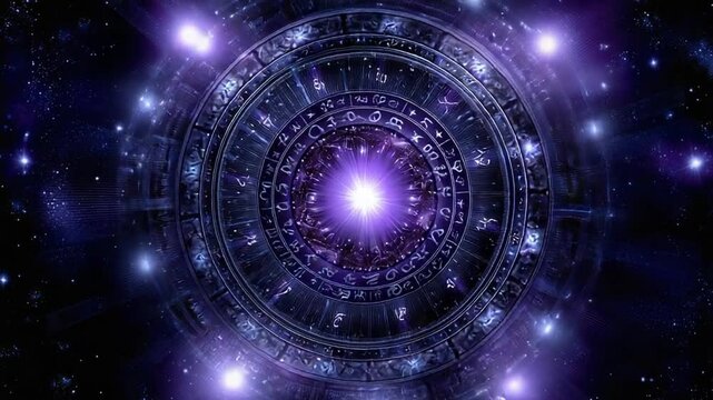 Delve into the beauty of a mystical zodiac wheel adorned with celestial symbols, showcasing vibrant colors against a starry backdrop perfect for astrology enthusiasts