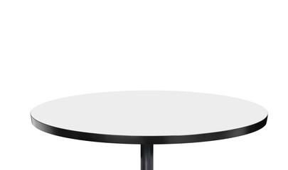 Beautiful white round wooden table PNG transparent.