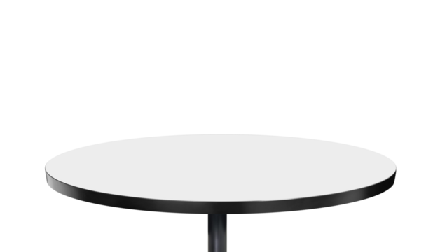 Beautiful white round wooden table PNG transparent.