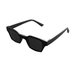 Stylish black sunglasses modern design fashion accessory 3d lens dark cool on transparent background