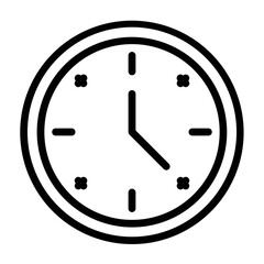 Clock Vetor Line Icon Design