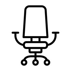 Desk Chair Vetor Line Icon Design