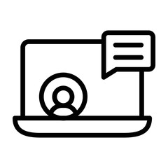 Video Lecture Vetor Line Icon Design