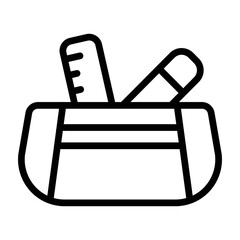 Pencil Case Vetor Line Icon Design