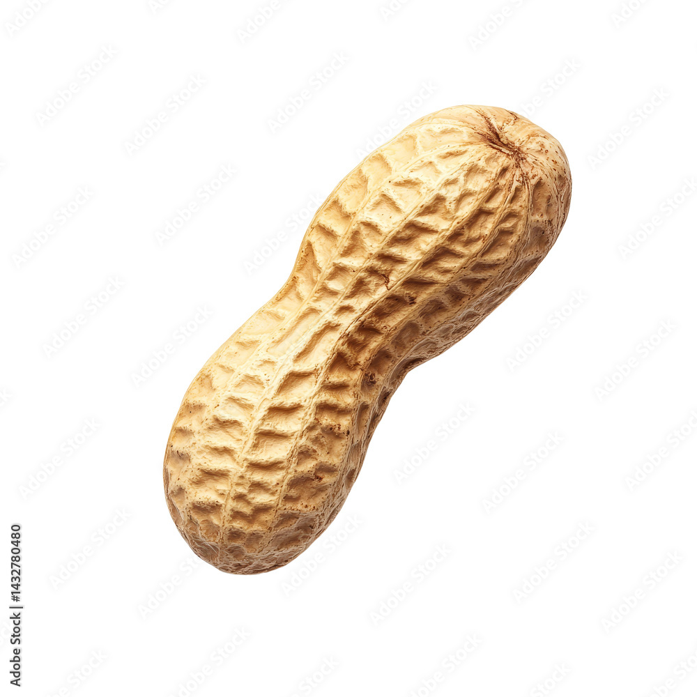 Poster single peanut isolated on a clear transparent background showcasing its natural texture and shape, p