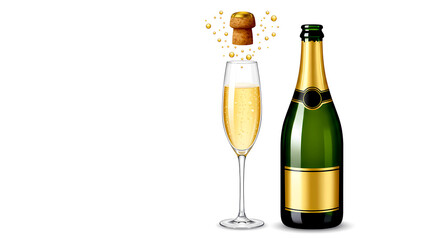 elegant champagne bottle 