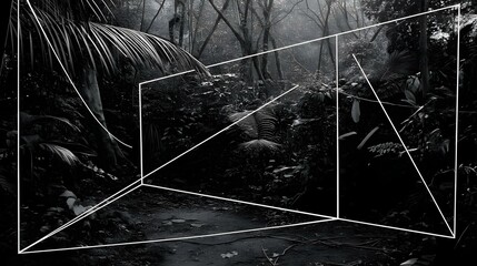 foliage cut with precise geometric lines forming pathways