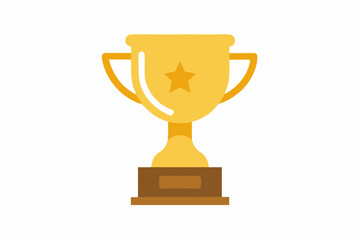 gold trophy cup vector illustration 