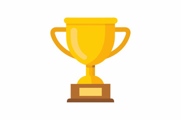 gold trophy cup vector illustration 