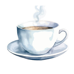 close up of a coffee cup cute watercolors illustration on white background