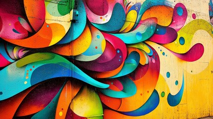A stunning street art piece showcasing colorful graffiti.