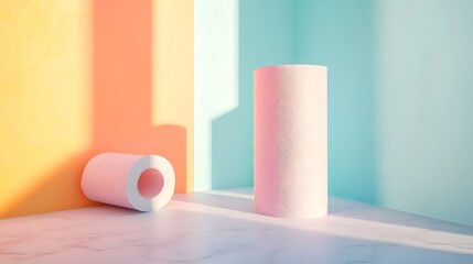 Obraz premium roll of toilet paper isolated on white background.