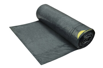 Roll of disposable Trash Garbage Bags isolated on white background