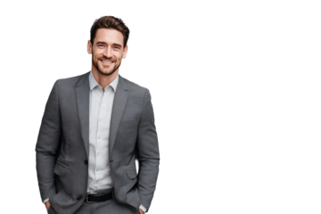 Lächelnder Geschäftsmann im Anzug PNG mit transparentem Hintergrund

