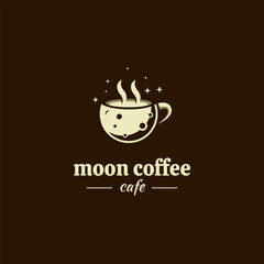 Moon coffee logo design template