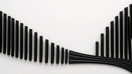 Obraz premium Against a textured light gray background, parallel diagonal stripes of dark and light gray create a rhythmic and repetitive abstract visual