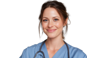 Lächelnde Krankenschwester mit Stethoskop PNG mit transparentem Hintergrund

