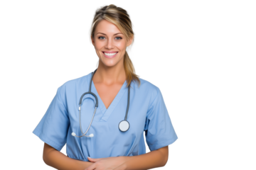 Lächelnde Krankenschwester mit Stethoskop PNG mit transparentem Hintergrund

