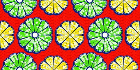 Abstract floral background. Seamless African fabric pattern. Tribal fabric fashion design for clothing print. Vector art. Not created by AI.