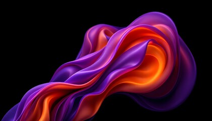 Fototapeta premium Abstract 3D shape resembling flowing fabric.