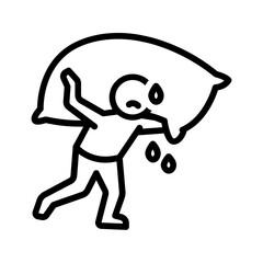 Vector black line icon for Porters