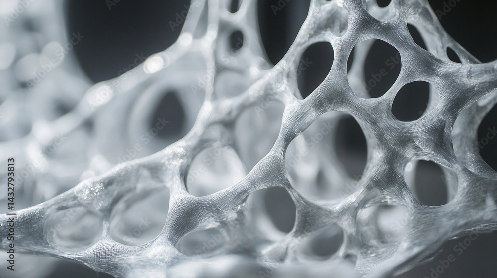Poster abstract interconnected cellular structure with organic design elements