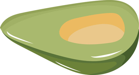 Obraz premium Cartoon of a Half Avocado without Seed
