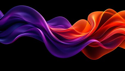 Obraz premium Abstract 3D shape resembling flowing fabric.