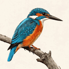 Cerulean Flash, water’s whisper kingfisher isolated watercolor vector illustration svg