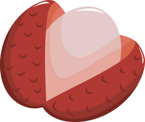 Illustration of Lychee Fruit with Open Skin