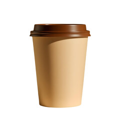 Blank take away kraft coffee cup on transparent background