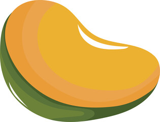 Vector Illustration of a Yellow Mango and Green Skin