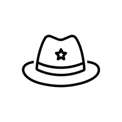 Black line icon for hat