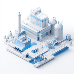 Modern Industrial Complex 3D Model