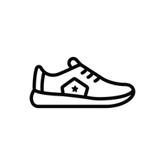 Black line icon for shoes