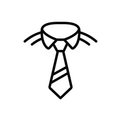 Black line icon for tie