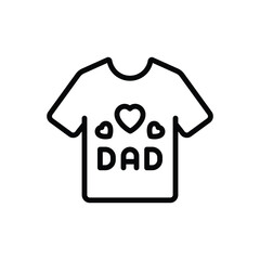 Black line icon for t shirt