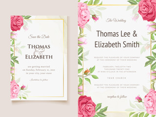 Beautiful Floral Wedding Invitation Card Template