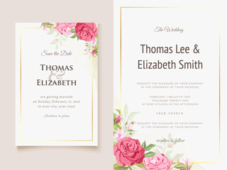 Beautiful Floral Wedding Invitation Card Template